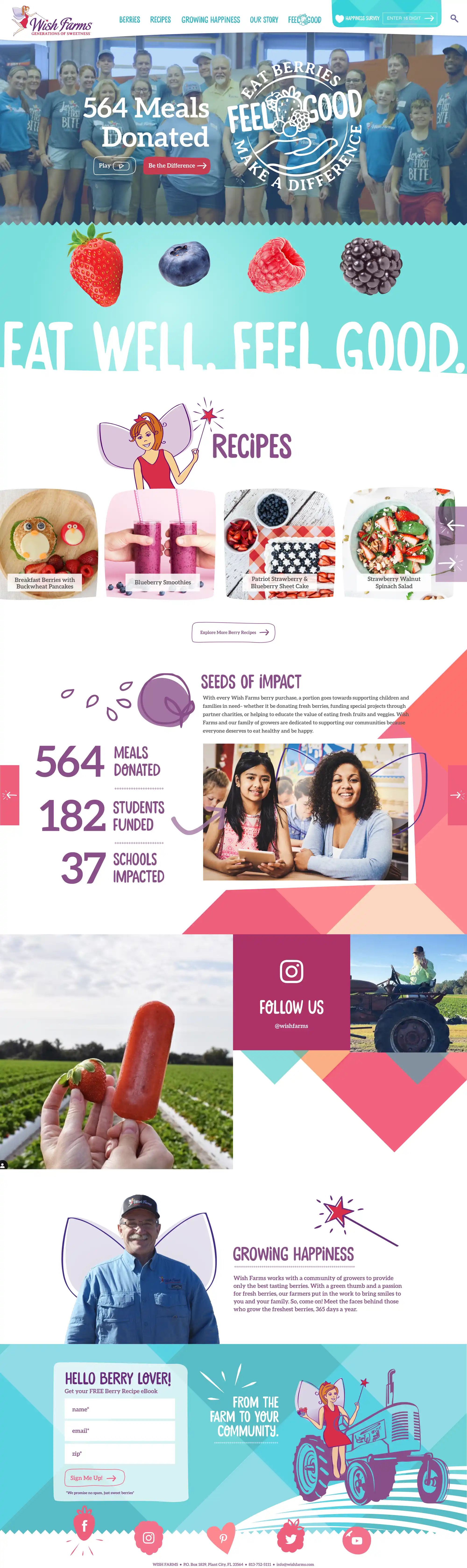 Wish Farms full website screen